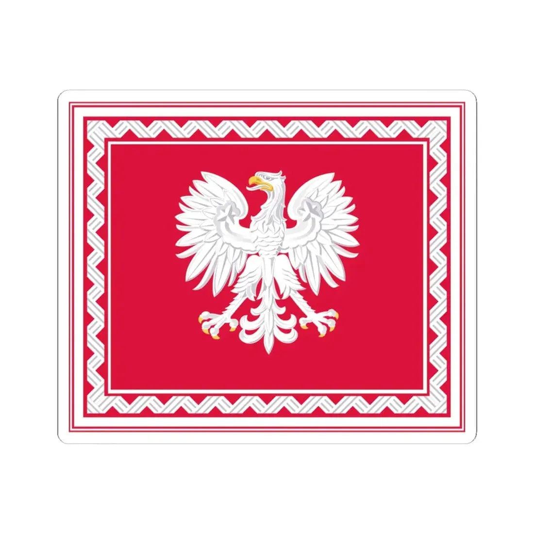 Flag of the President of Poland 1956-1990 (Poland) STICKER Vinyl Kiss-Cut Decal 4 Inch White - The Sticker Space