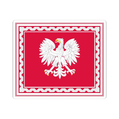Flag of the President of Poland 1956-1990 (Poland) STICKER Vinyl Kiss-Cut Decal 4 Inch White - The Sticker Space