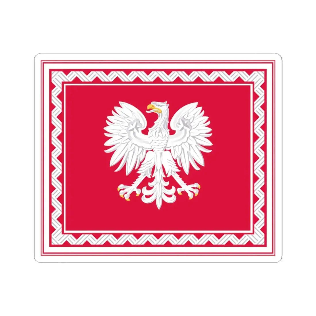 Flag of the President of Poland 1956-1990 (Poland) STICKER Vinyl Kiss-Cut Decal 6 Inch White - The Sticker Space