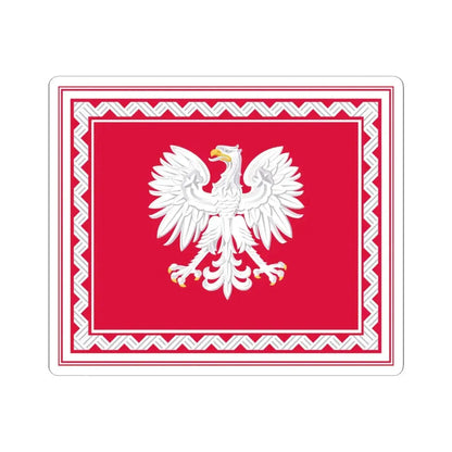 Flag of the President of Poland 1956-1990 (Poland) STICKER Vinyl Kiss-Cut Decal 6 Inch White - The Sticker Space