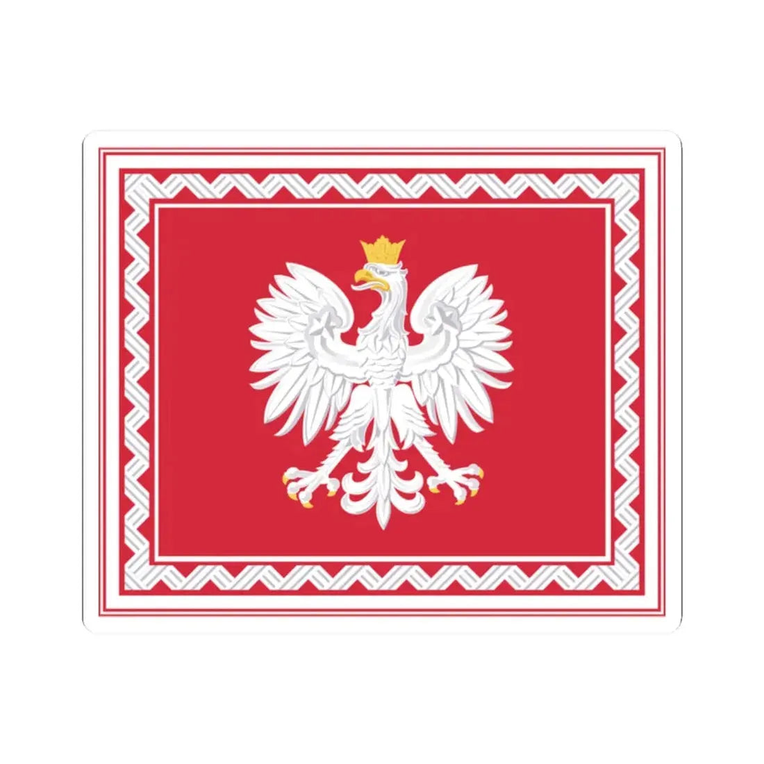 Flag of the President of Poland (Poland) STICKER Vinyl Kiss-Cut Decal 2 Inch White - The Sticker Space