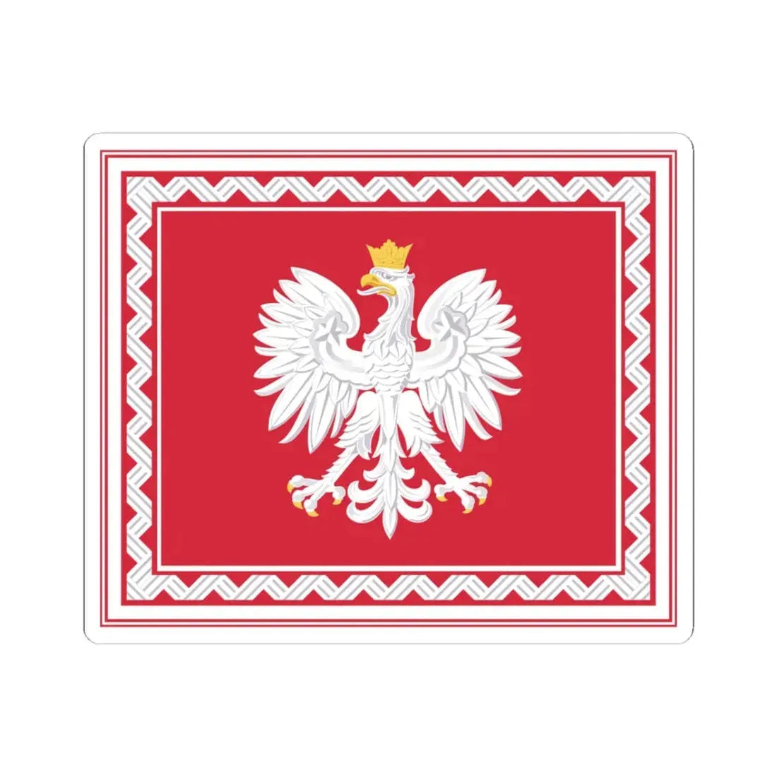 Flag of the President of Poland (Poland) STICKER Vinyl Kiss-Cut Decal 3 Inch White - The Sticker Space