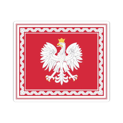 Flag of the President of Poland (Poland) STICKER Vinyl Kiss-Cut Decal 3 Inch White - The Sticker Space