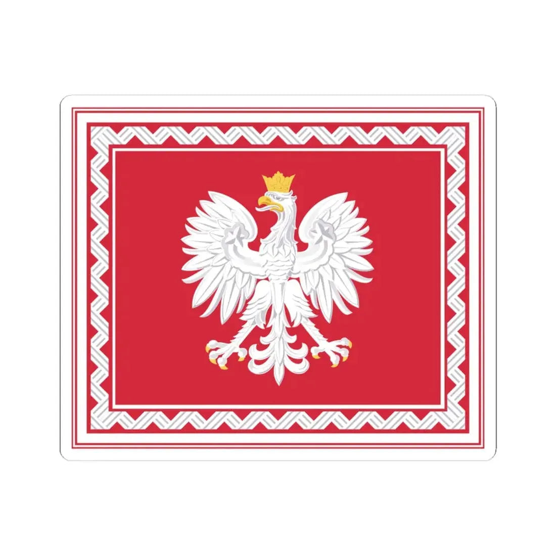 Flag of the President of Poland (Poland) STICKER Vinyl Kiss-Cut Decal 4 Inch White - The Sticker Space