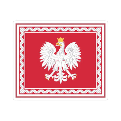 Flag of the President of Poland (Poland) STICKER Vinyl Kiss-Cut Decal 4 Inch White - The Sticker Space