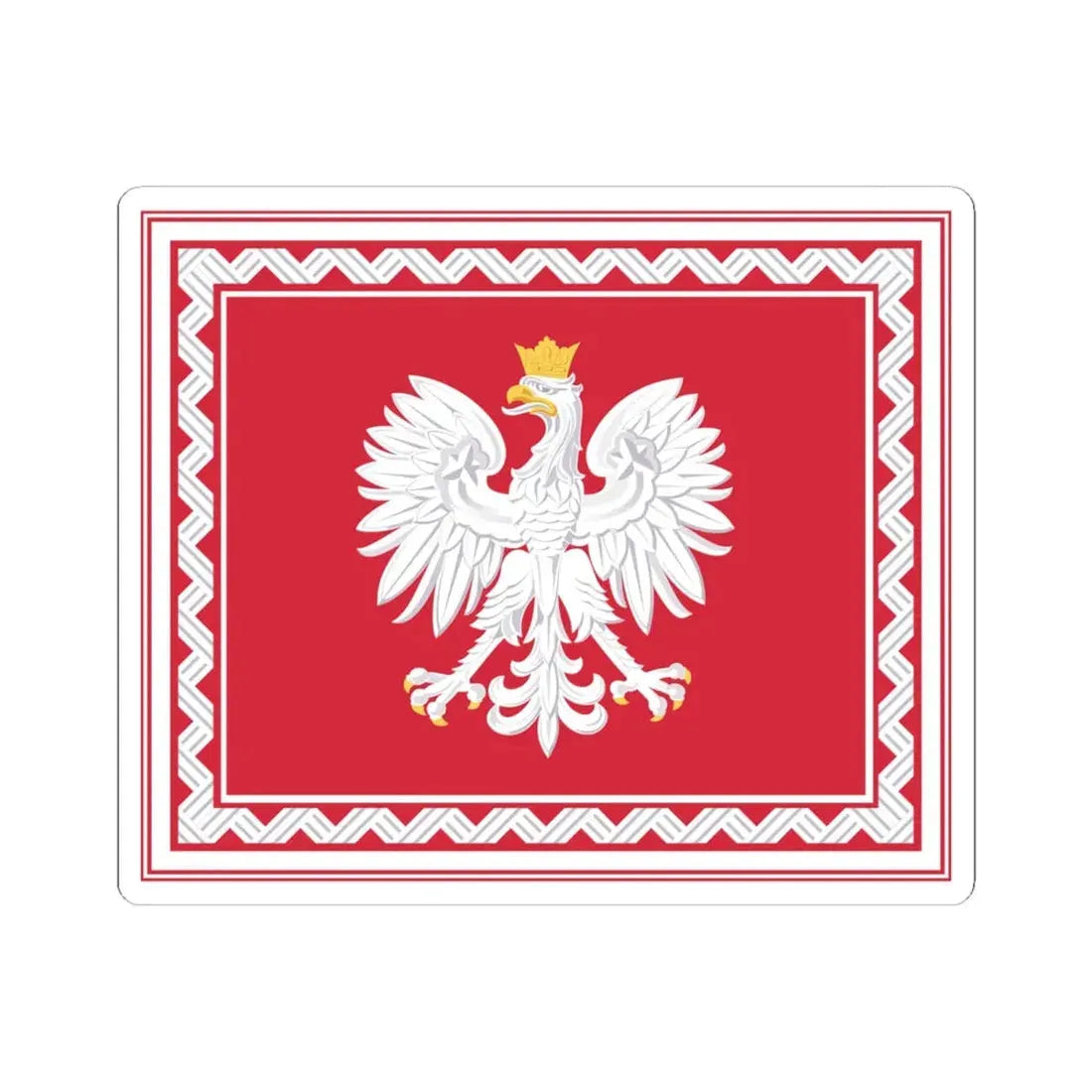 Flag of the President of Poland (Poland) STICKER Vinyl Kiss-Cut Decal 6 Inch White - The Sticker Space