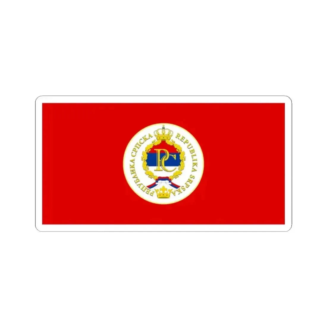 Flag of the President of Republika Srpska (Bosnia and Herzegovina) STICKER Vinyl Kiss-Cut Decal 2 Inch White - The Sticker Space
