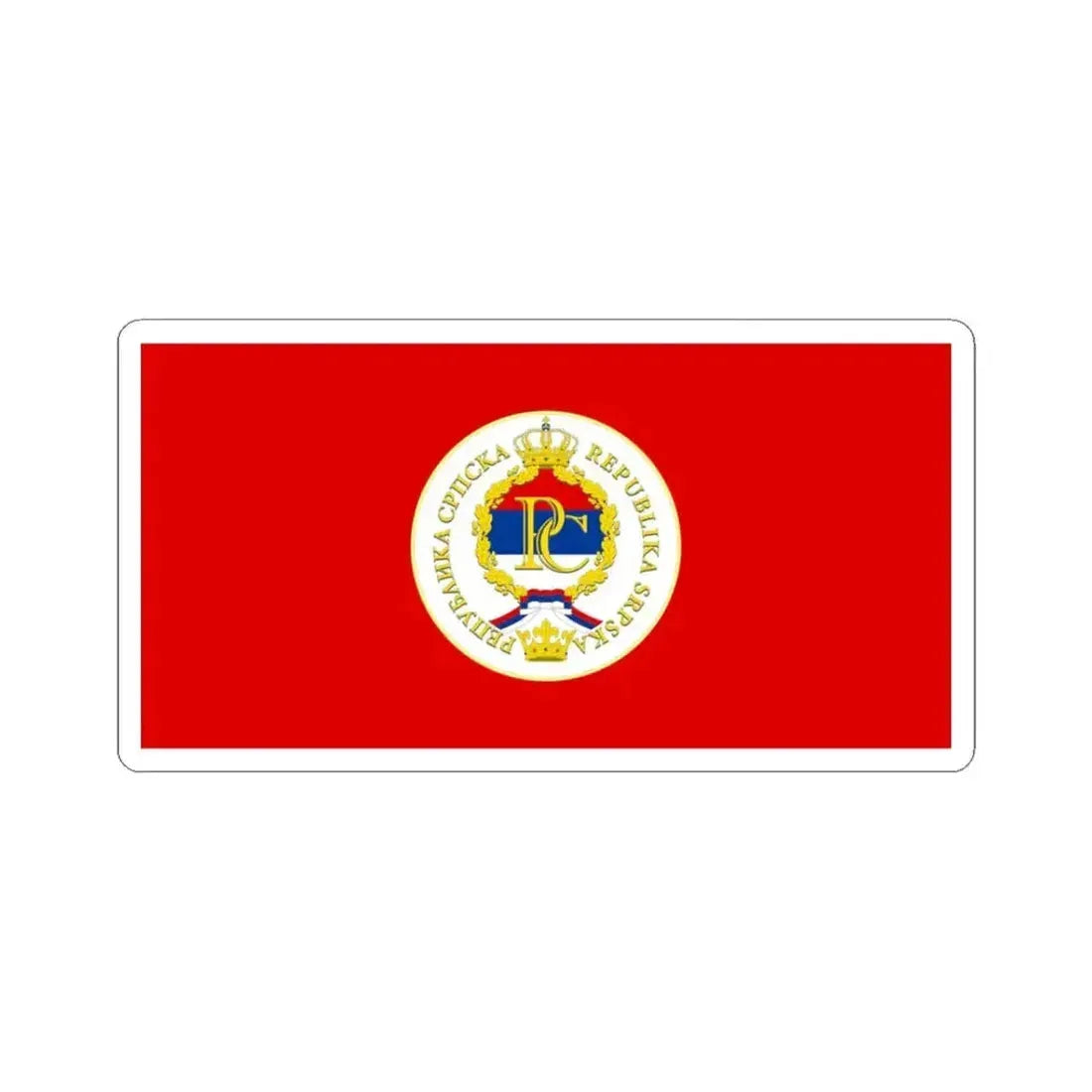 Flag of the President of Republika Srpska (Bosnia and Herzegovina) STICKER Vinyl Kiss-Cut Decal 3 Inch White - The Sticker Space