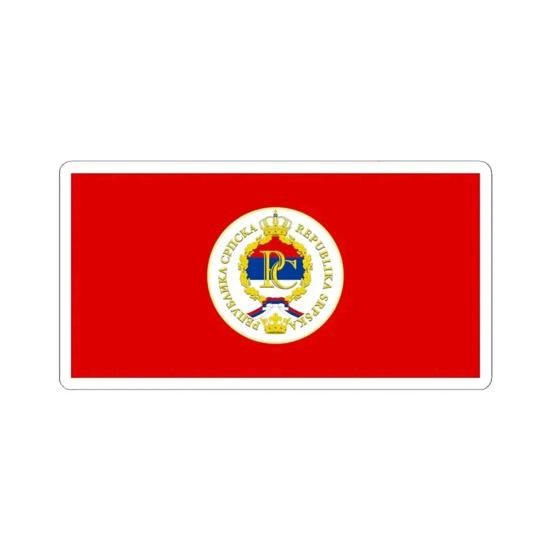 Flag of the President of Republika Srpska (Bosnia and Herzegovina) STICKER Vinyl Kiss-Cut Decal 4 Inch White - The Sticker Space