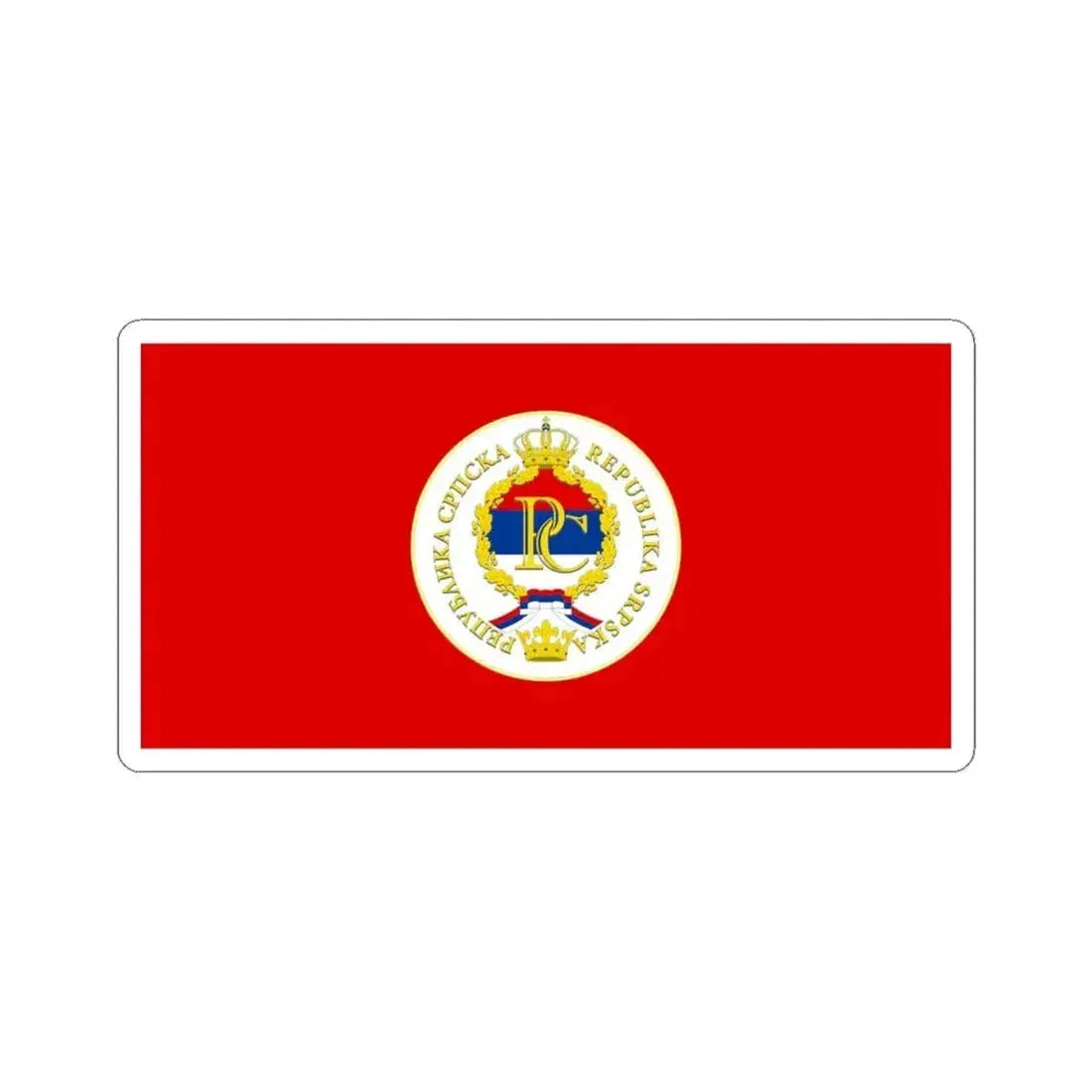 Flag of the President of Republika Srpska (Bosnia and Herzegovina) STICKER Vinyl Kiss-Cut Decal 6 Inch White - The Sticker Space