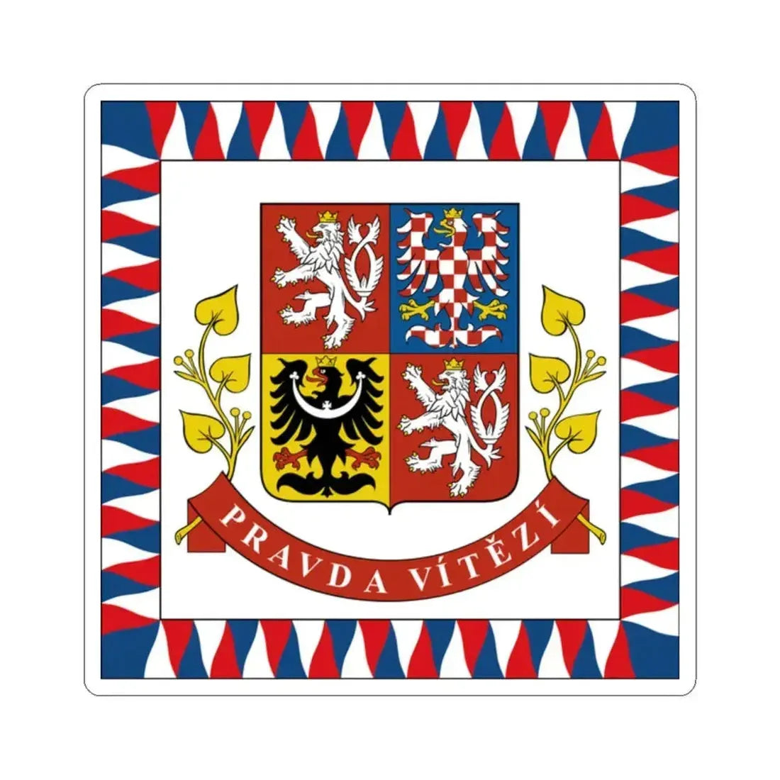 Flag of the President of the Czech Republic (Czech Republic) STICKER Vinyl Kiss-Cut Decal 2 Inch White - The Sticker Space