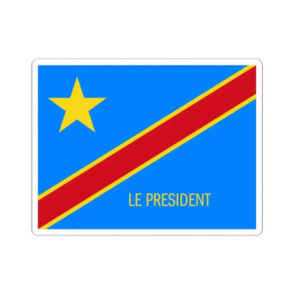Flag of the President of the Democratic Republic of the Congo type 2 (Congo) STICKER Vinyl Kiss-Cut Decal 2 Inch White - The Sticker Space
