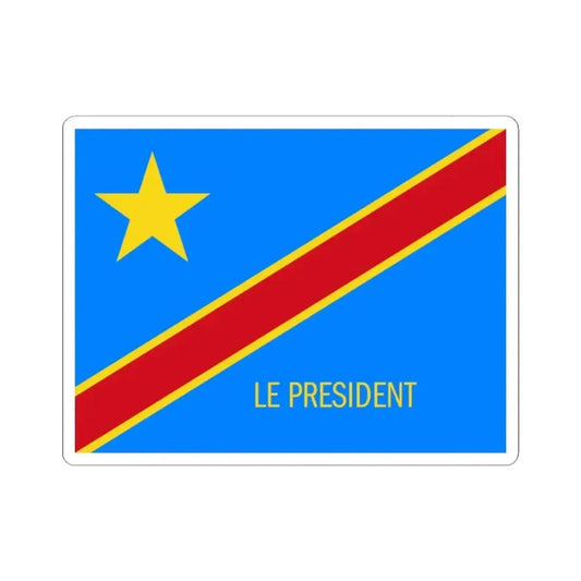 Flag of the President of the Democratic Republic of the Congo type 2 (Congo) STICKER Vinyl Kiss-Cut Decal 2 Inch White - The Sticker Space