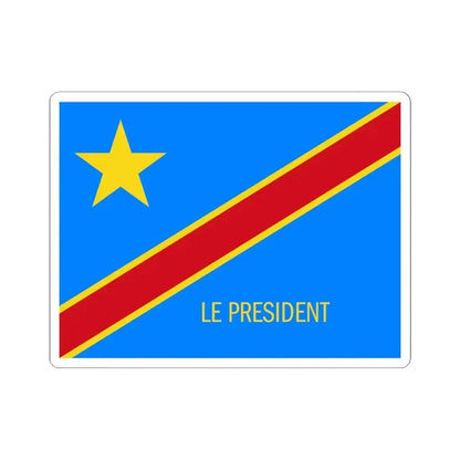 Flag of the President of the Democratic Republic of the Congo type 2 (Congo) STICKER Vinyl Kiss-Cut Decal 4 Inch White - The Sticker Space