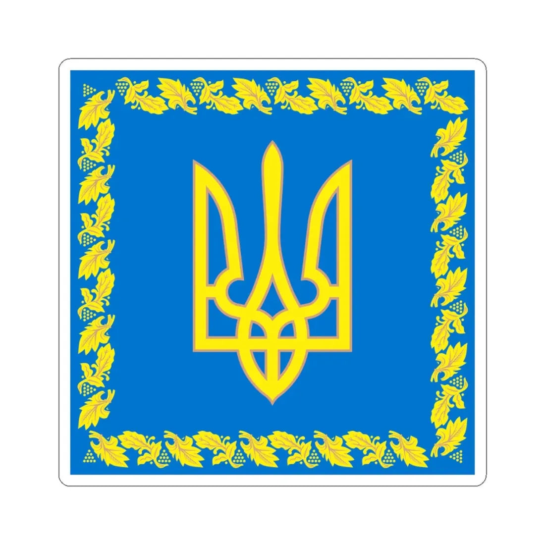 Flag of the President of Ukraine 1999-2006 detailed (Ukraine) STICKER Vinyl Kiss-Cut Decal 4 Inch White - The Sticker Space