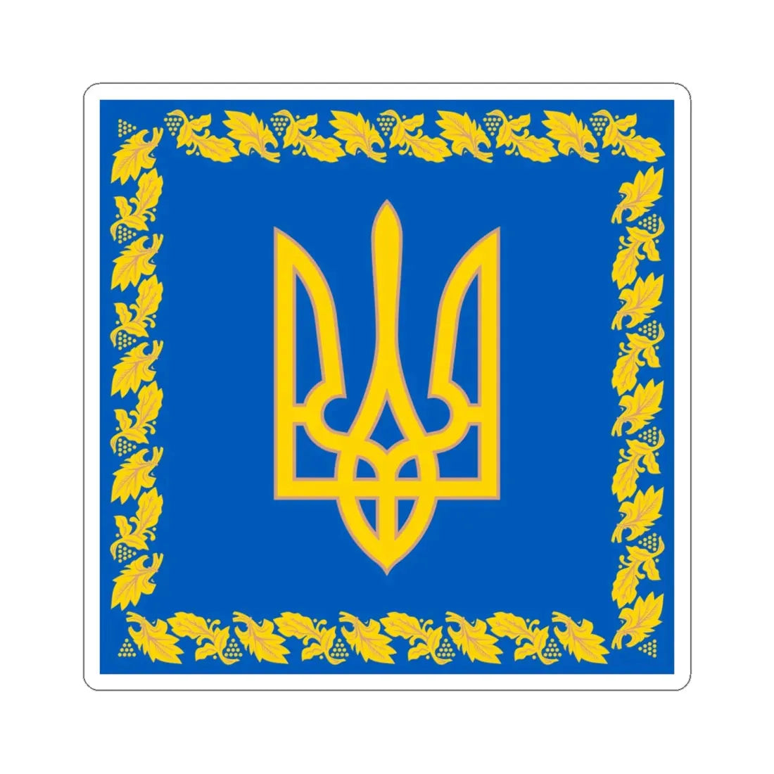 Flag of the President of Ukraine detailed (Ukraine) STICKER Vinyl Kiss-Cut Decal 6 Inch White - The Sticker Space