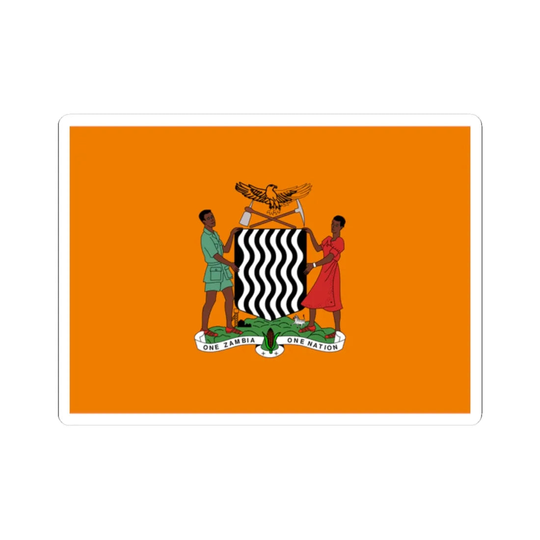 Flag of the President of Zambia (Zambia) (Coat of Arms) STICKER Vinyl Kiss-Cut Decal 2 Inch White - The Sticker Space