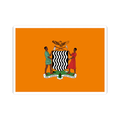 Flag of the President of Zambia (Zambia) (Coat of Arms) STICKER Vinyl Kiss-Cut Decal 2 Inch White - The Sticker Space