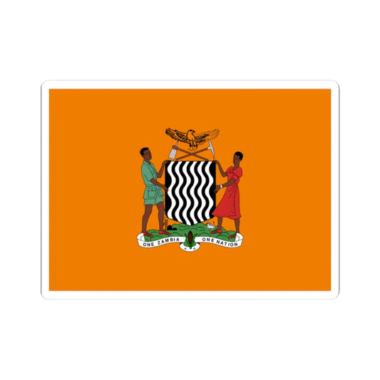 Flag of the President of Zambia (Zambia) (Coat of Arms) STICKER Vinyl Kiss-Cut Decal 2 Inch White - The Sticker Space