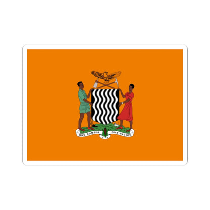 Flag of the President of Zambia (Zambia) (Coat of Arms) STICKER Vinyl Kiss-Cut Decal 3 Inch White - The Sticker Space