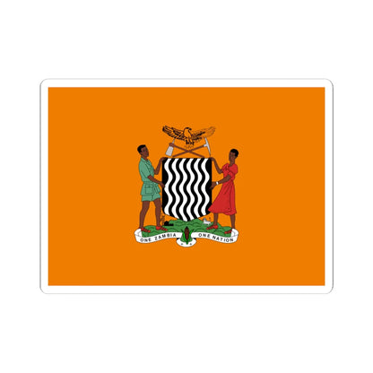 Flag of the President of Zambia (Zambia) (Coat of Arms) STICKER Vinyl Kiss-Cut Decal 4 Inch White - The Sticker Space