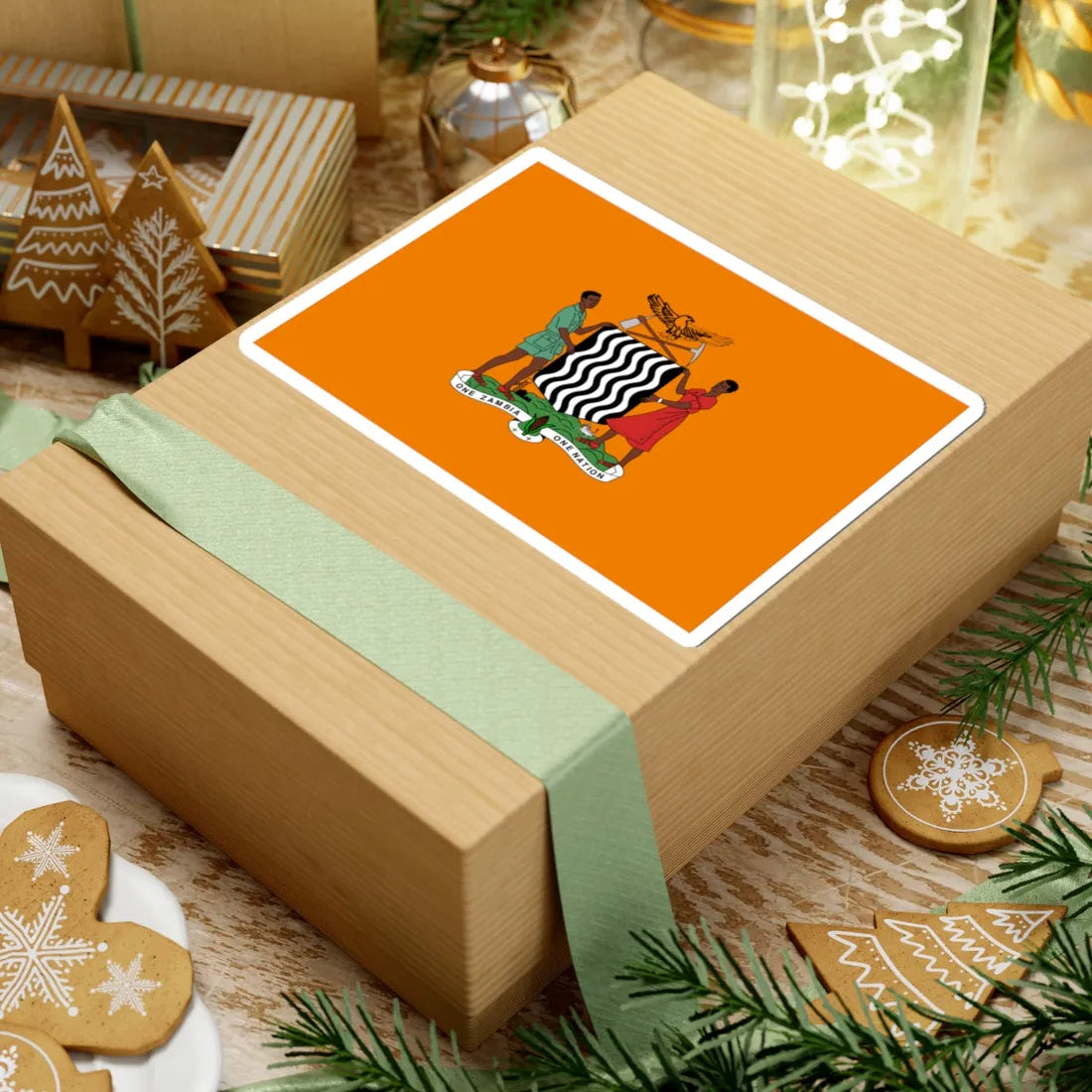 Flag of the President of Zambia (Zambia) (Coat of Arms) STICKER Vinyl Kiss-Cut Decal - The Sticker Space