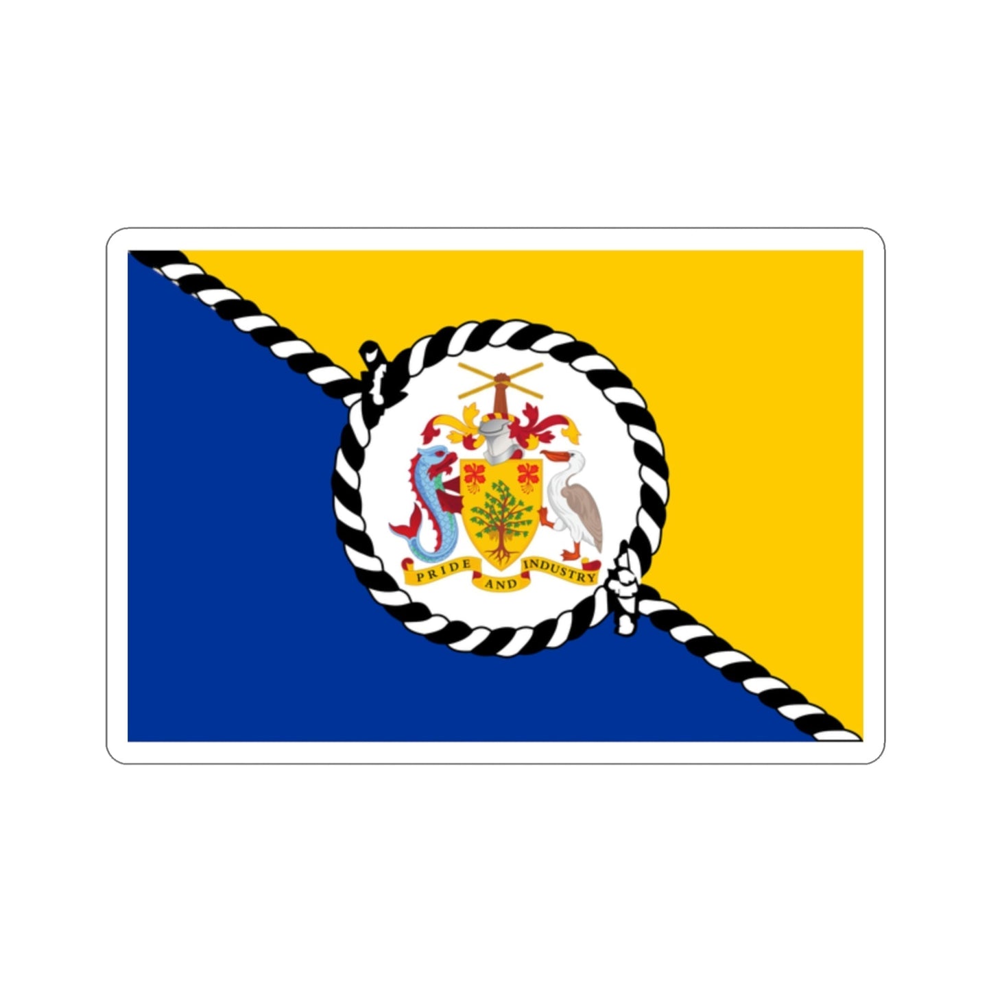 Flag of the Prime Minister of Barbados STICKER Vinyl Die-Cut Decal-2 Inch-The Sticker Space