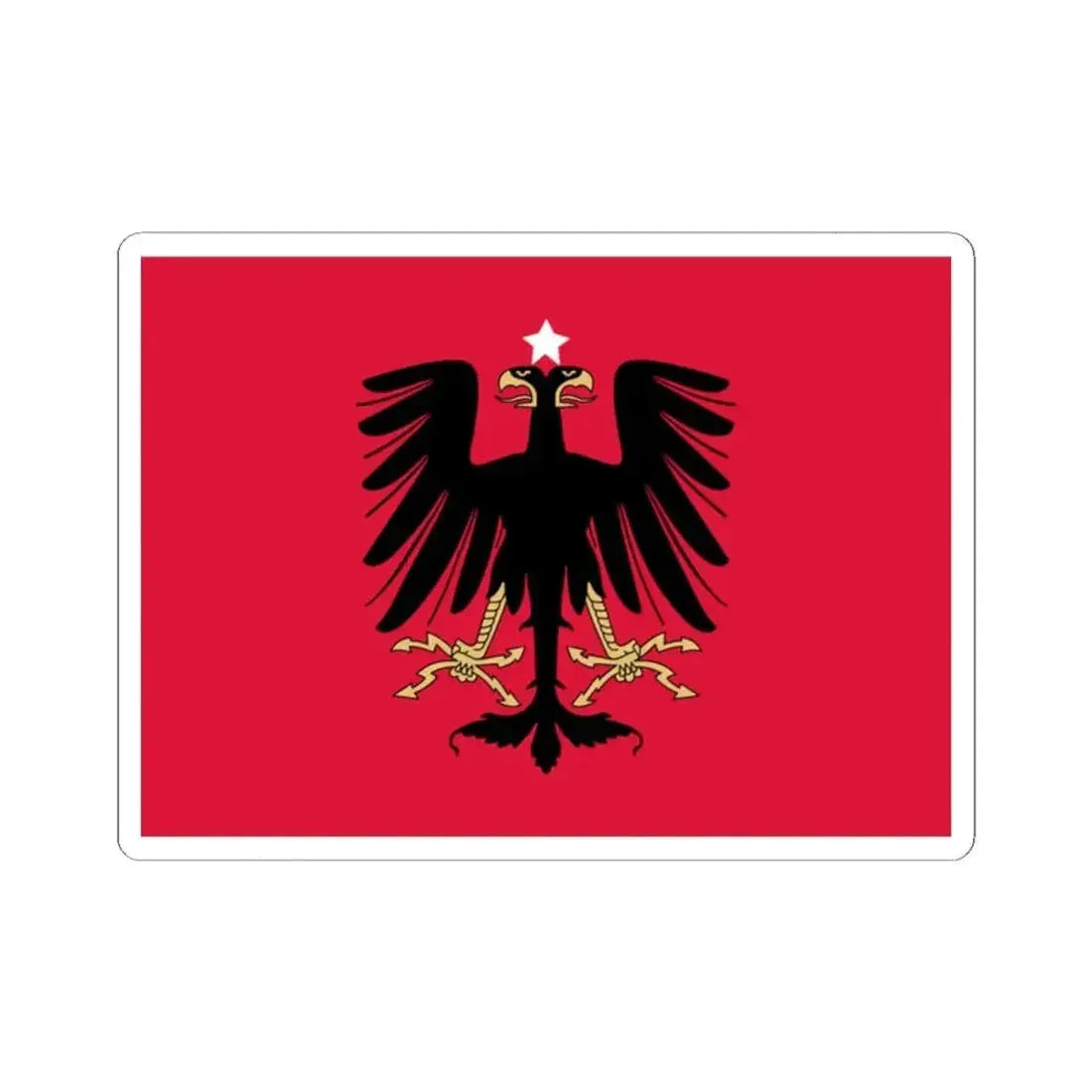Flag of the Principality of Albania 1914 (Albania) STICKER Vinyl Kiss-Cut Decal 2 Inch White - The Sticker Space