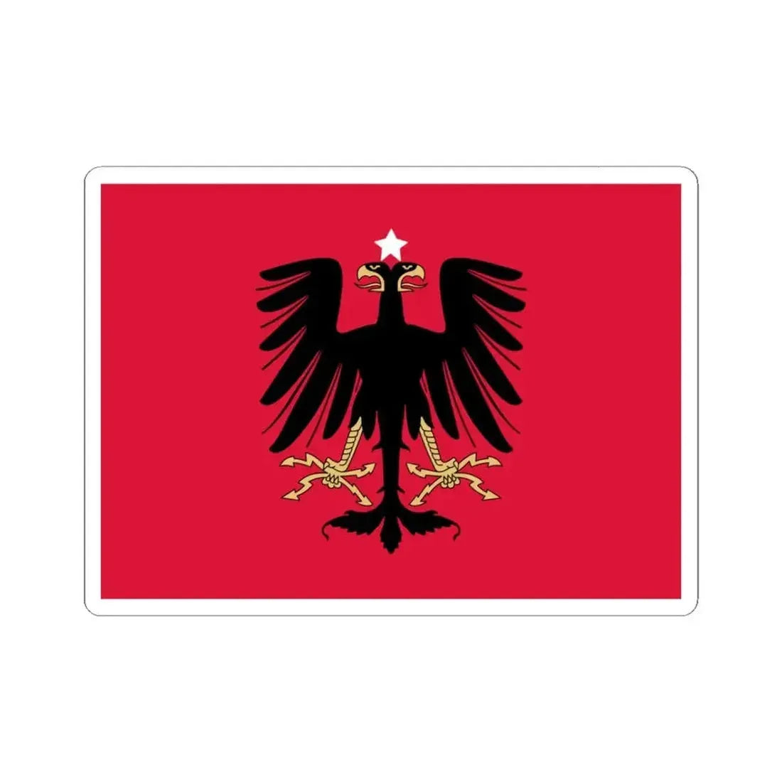 Flag of the Principality of Albania 1914 (Albania) STICKER Vinyl Kiss-Cut Decal 3 Inch White - The Sticker Space