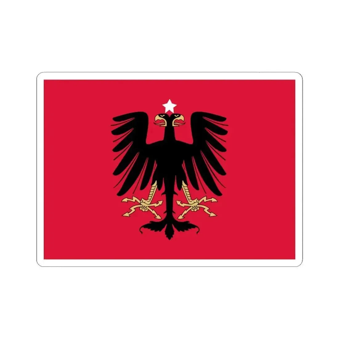 Flag of the Principality of Albania 1914 (Albania) STICKER Vinyl Kiss-Cut Decal 4 Inch White - The Sticker Space
