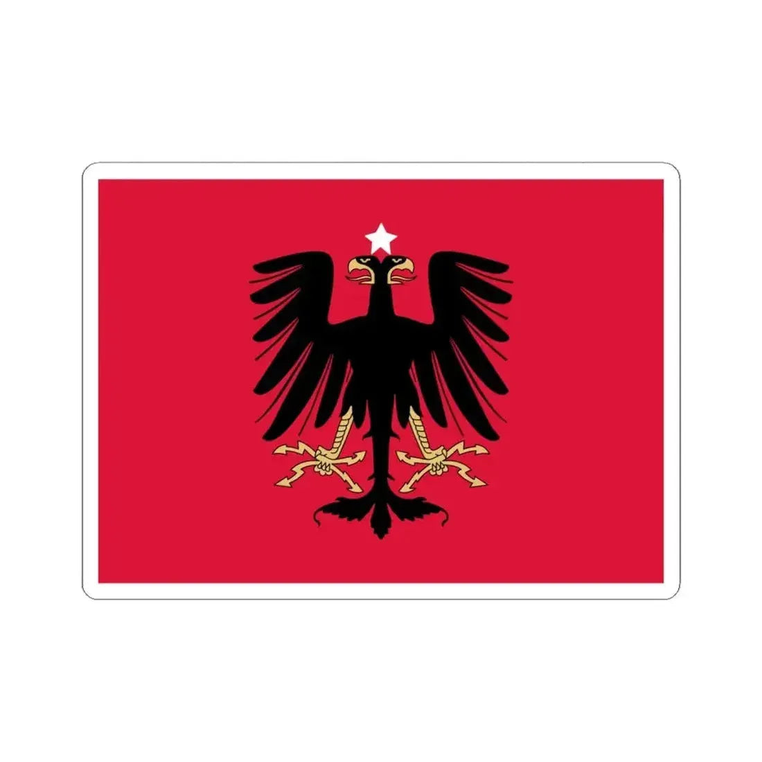 Flag of the Principality of Albania 1914 (Albania) STICKER Vinyl Kiss-Cut Decal 6 Inch White - The Sticker Space
