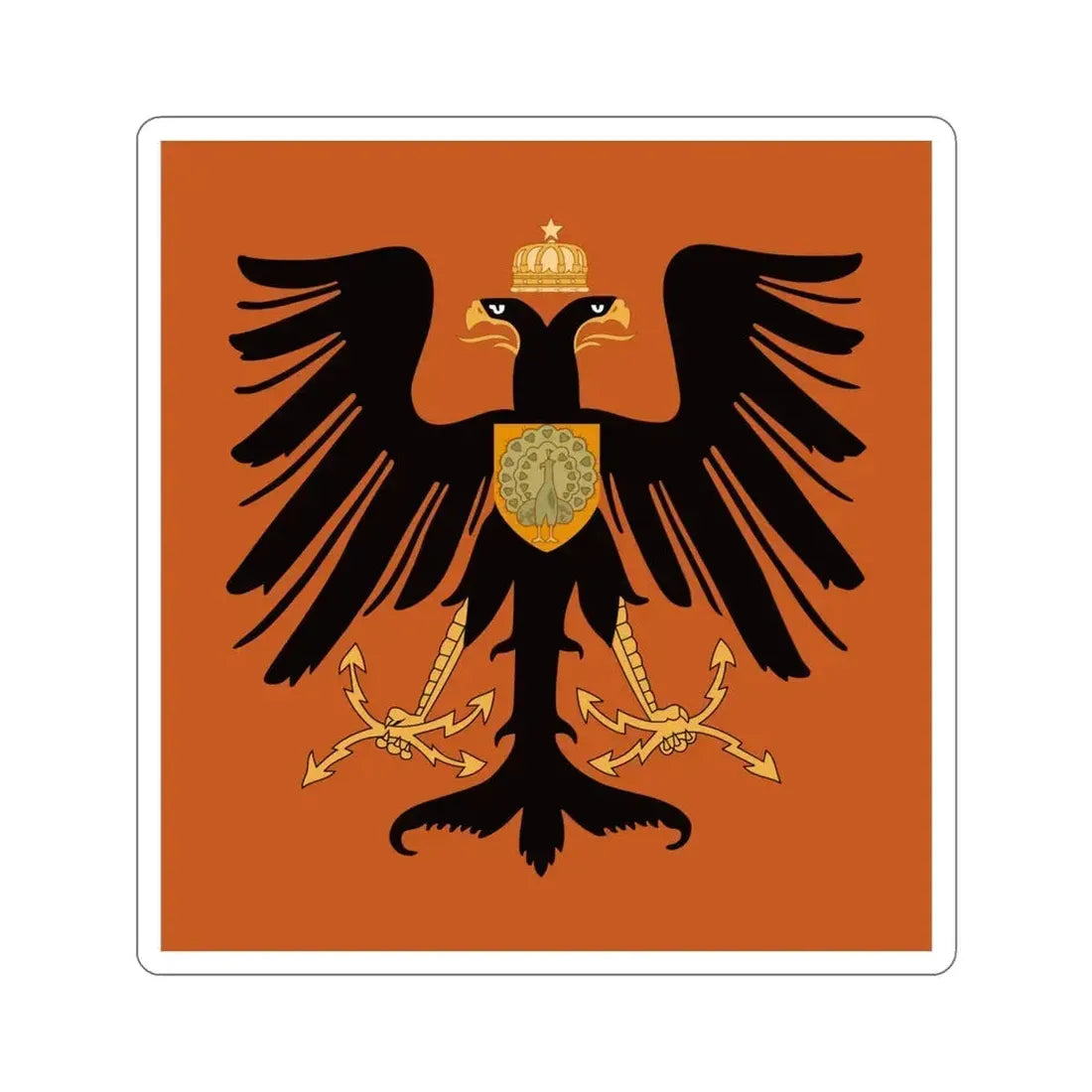 Flag of the Principality of Albania 1915 STICKER Vinyl Die-Cut Decal 4 Inch - The Sticker Space