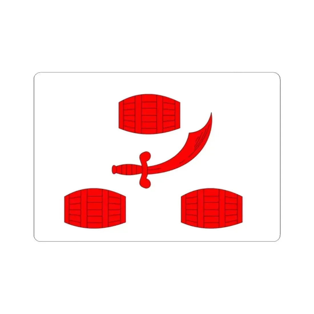 Flag of the Principality of Bengal 15th-18th century (Bangladesh) STICKER Vinyl Kiss-Cut Decal 2 Inch White - The Sticker Space