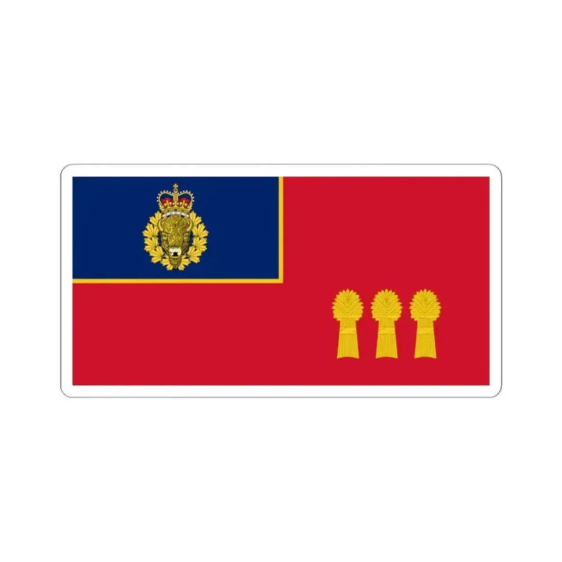 Flag of the RCMP  F Division (Canada) STICKER Vinyl Kiss-Cut Decal 4 Inch White - The Sticker Space
