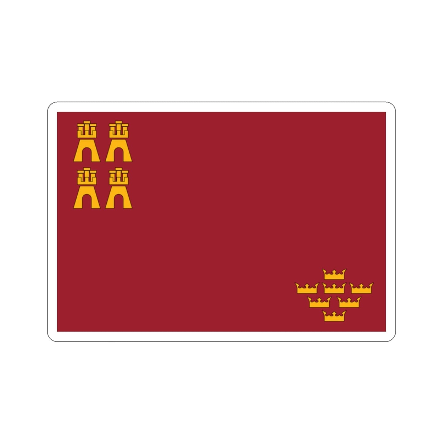 Flag of the Region of Murcia Spain STICKER Vinyl Die-Cut Decal-2 Inch-The Sticker Space