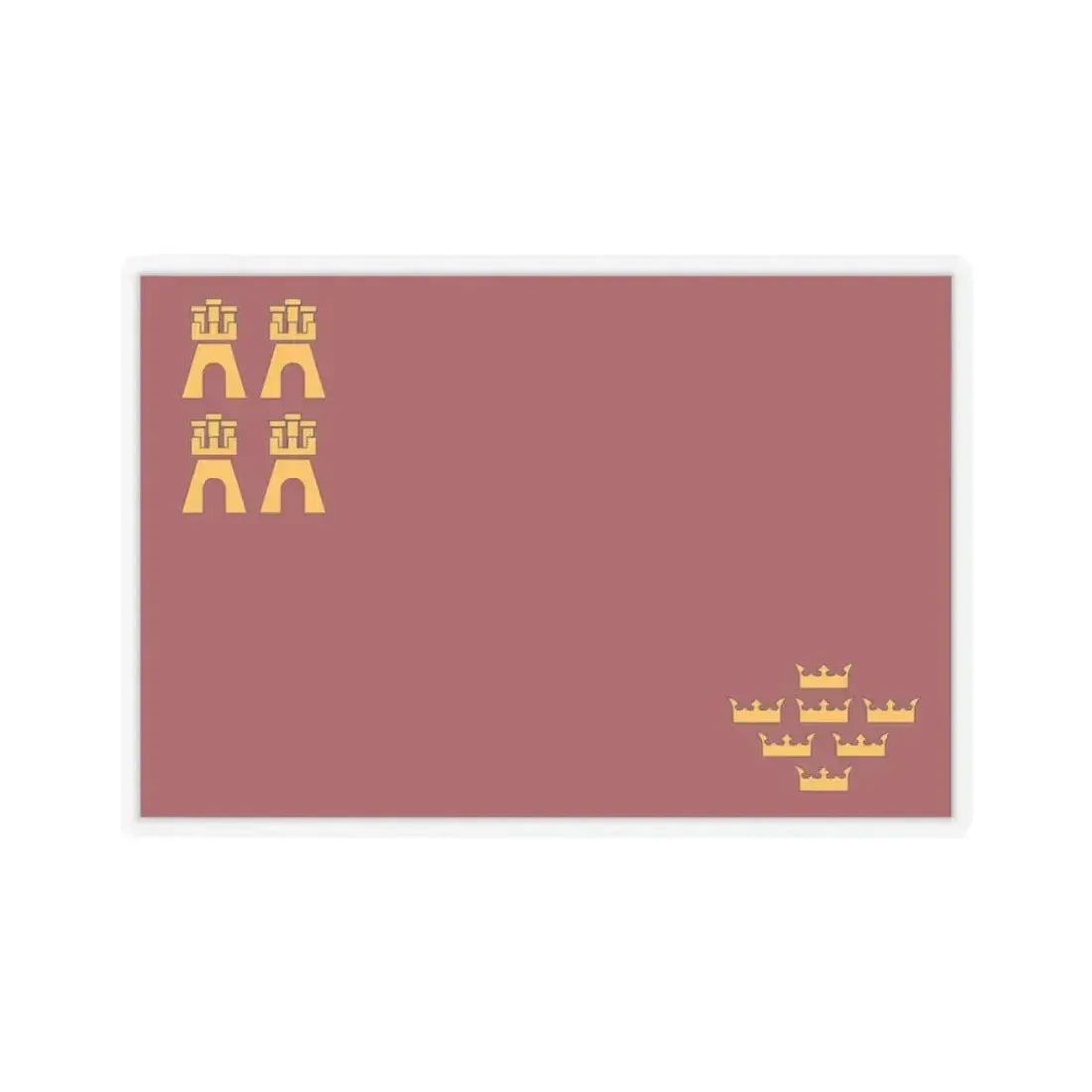 Flag of the Region of Murcia Spain - STICKER Vinyl Kiss-Cut Decal 3 Inch Transparent - The Sticker Space