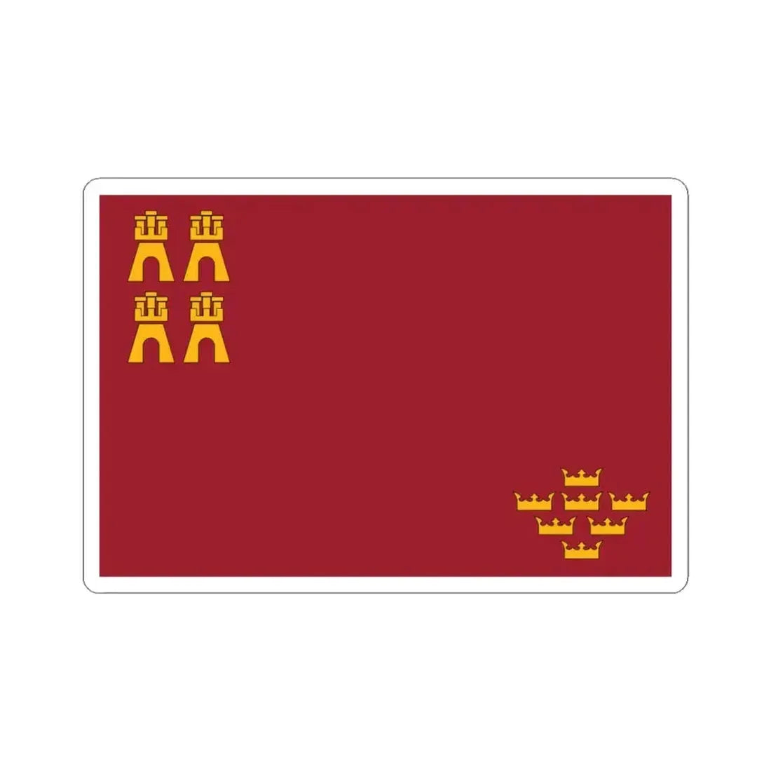 Flag of the Region of Murcia Spain - STICKER Vinyl Kiss-Cut Decal 3 Inch White - The Sticker Space