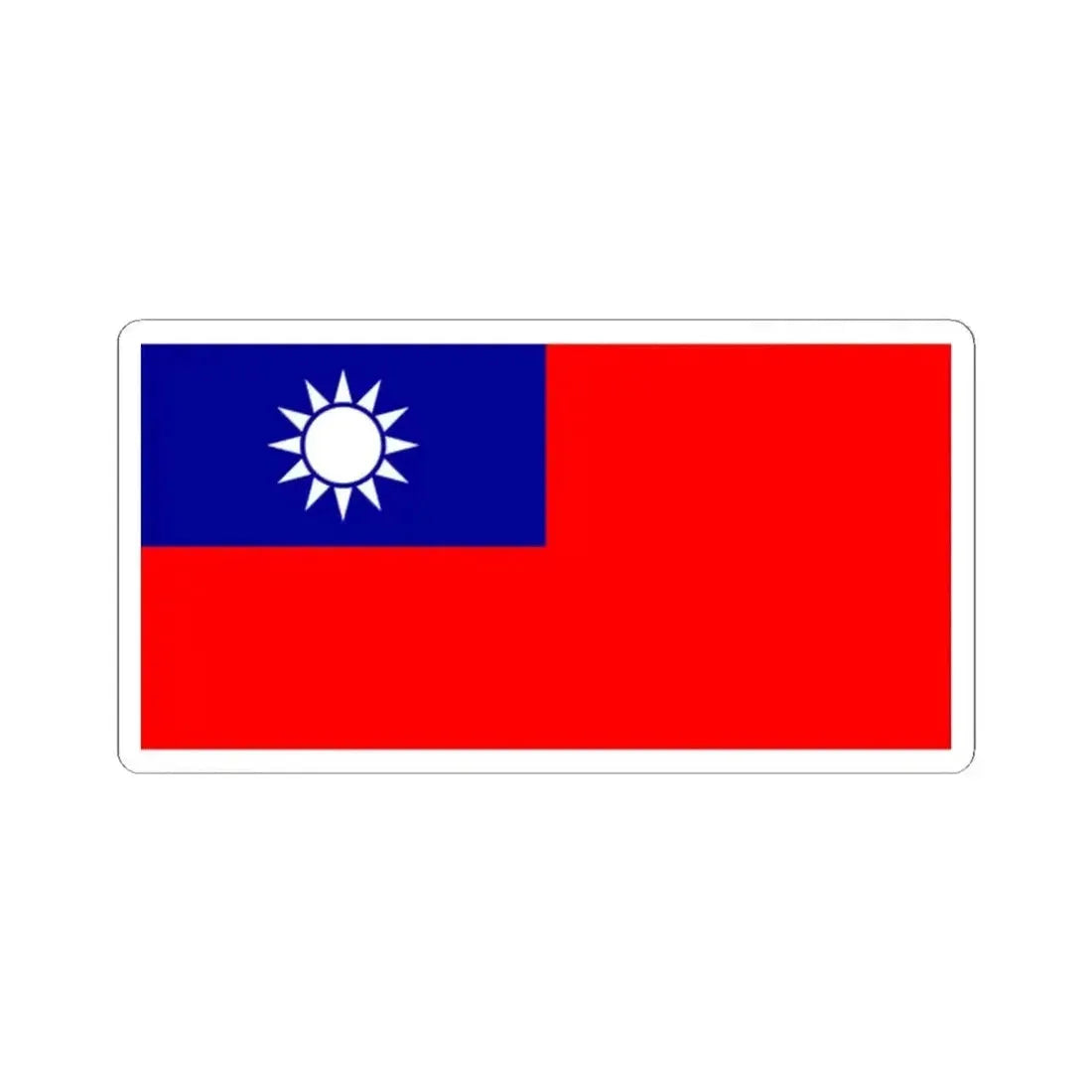 Flag of the Republic of China 1-2 (China) STICKER Vinyl Kiss-Cut Decal 2 Inch White - The Sticker Space