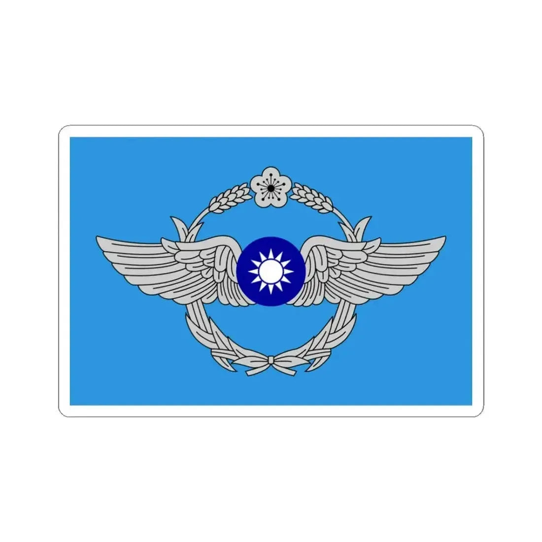 Flag of the Republic of China Air Force (China) STICKER Vinyl Kiss-Cut Decal 3 Inch White - The Sticker Space