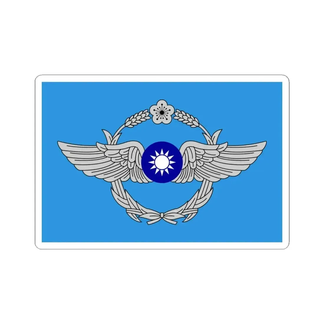 Flag of the Republic of China Air Force (China) STICKER Vinyl Kiss-Cut Decal 4 Inch White - The Sticker Space