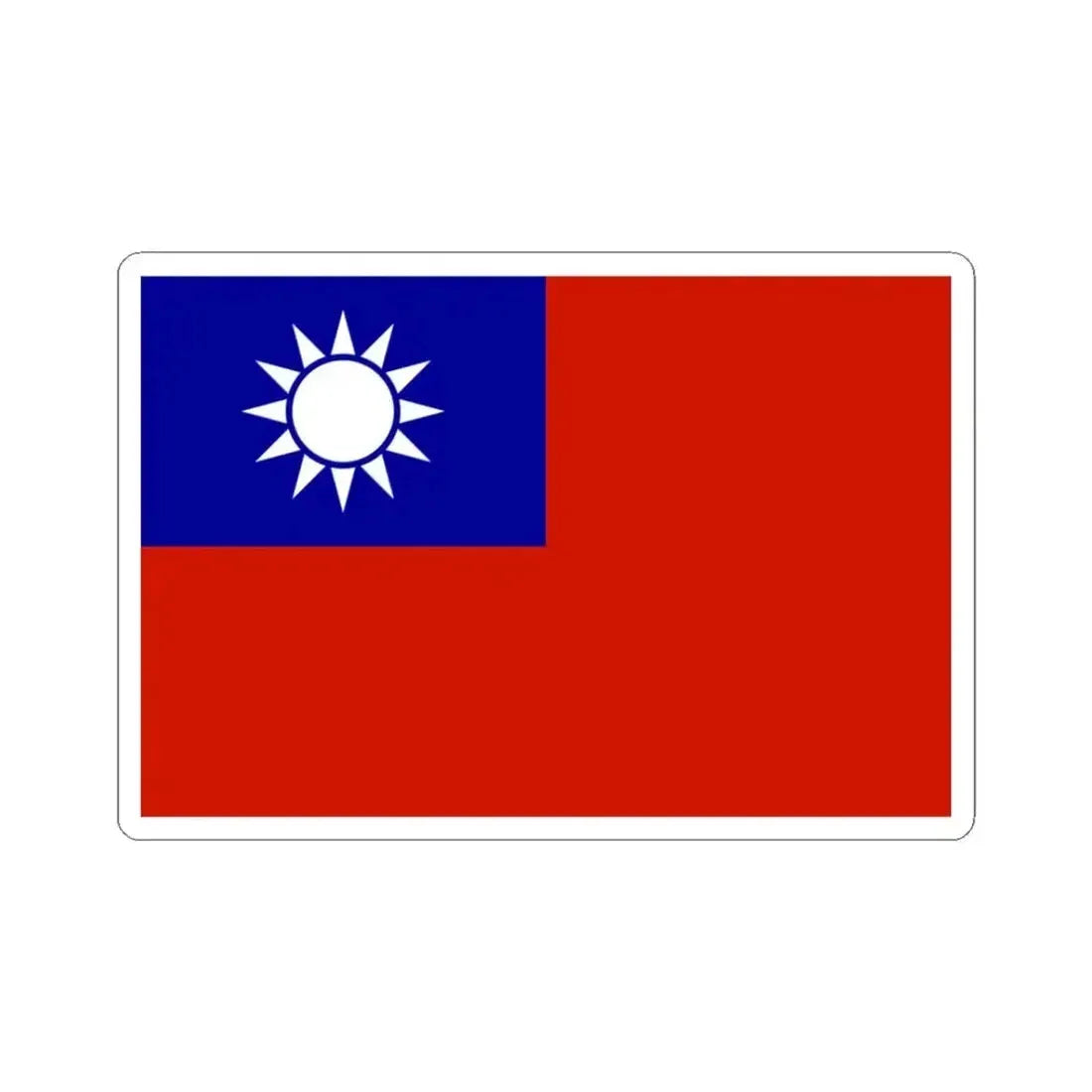Flag of the Republic of China alternate shade 5 (China) STICKER Vinyl Kiss-Cut Decal 3 Inch White - The Sticker Space