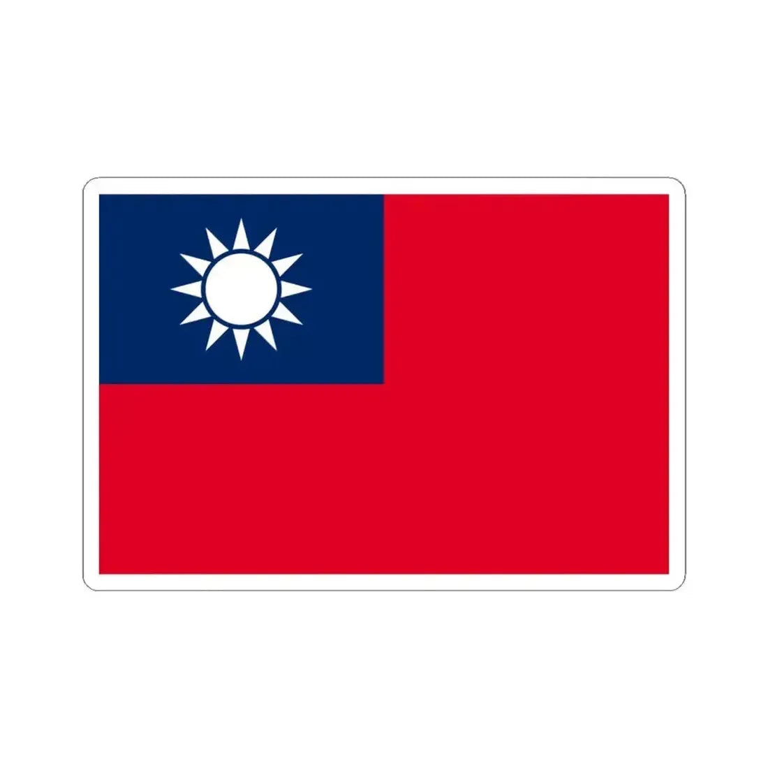 Flag of the Republic of China alternate shade (China) STICKER Vinyl Kiss-Cut Decal 4 Inch White - The Sticker Space