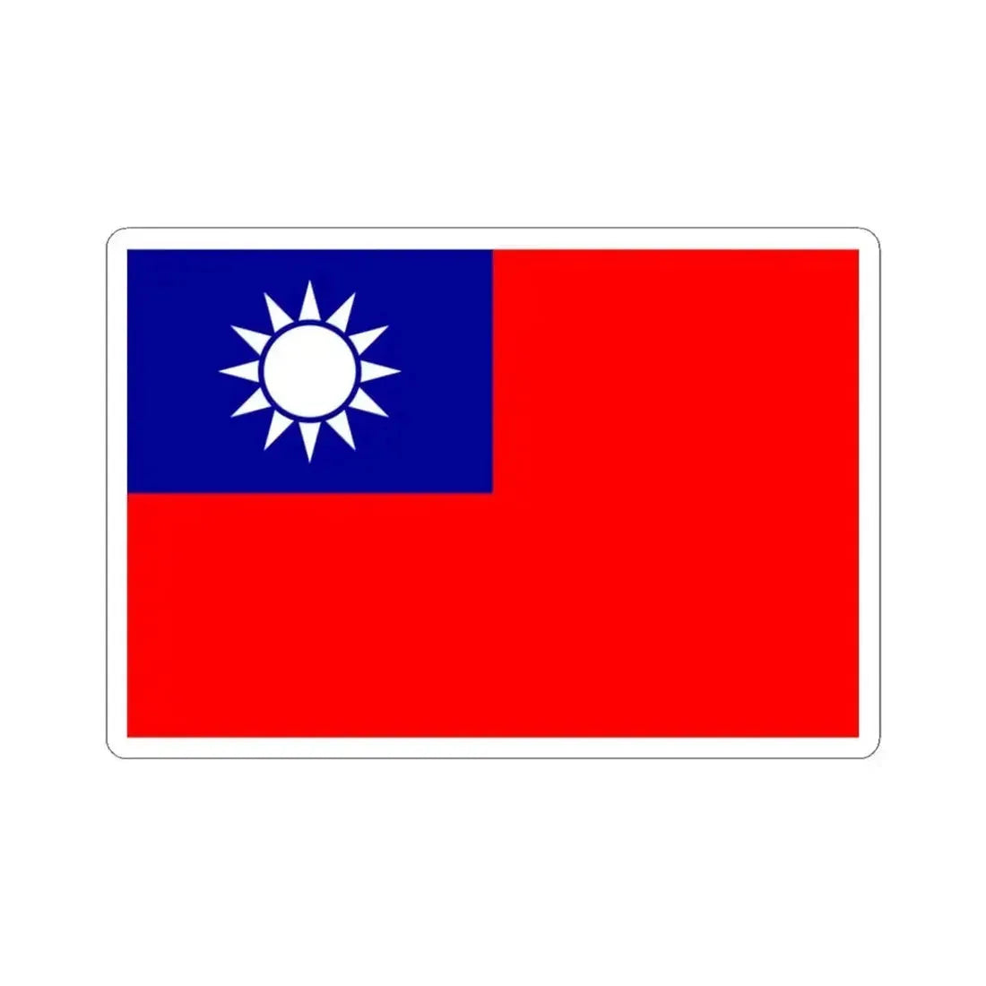 Flag of the Republic of China (China) STICKER Vinyl Kiss-Cut Decal 3 Inch White - The Sticker Space
