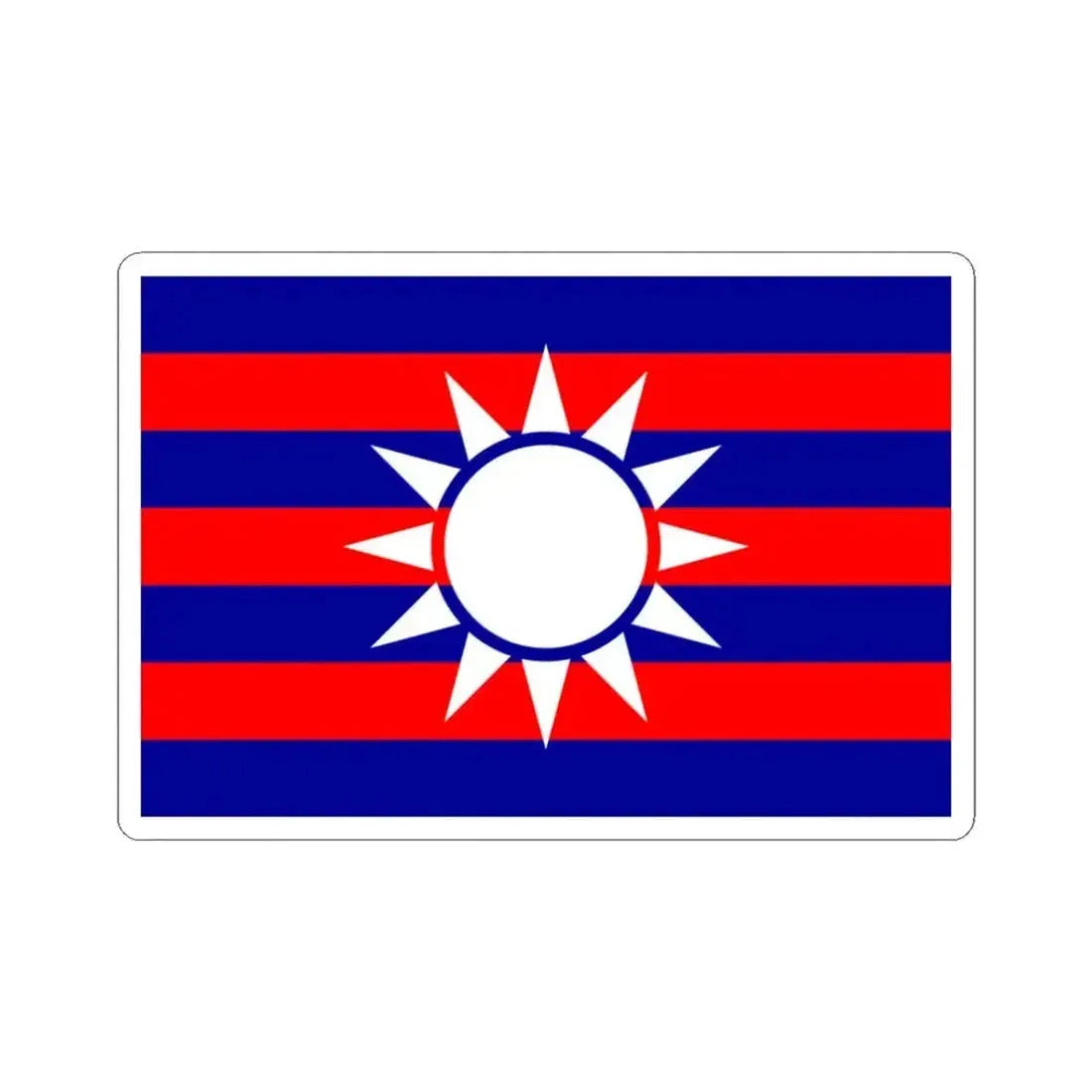 Flag of the Republic of China draft 2 (China) STICKER Vinyl Kiss-Cut Decal 3 Inch White - The Sticker Space