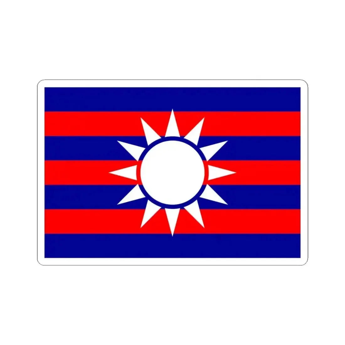 Flag of the Republic of China draft 2 (China) STICKER Vinyl Kiss-Cut Decal 4 Inch White - The Sticker Space