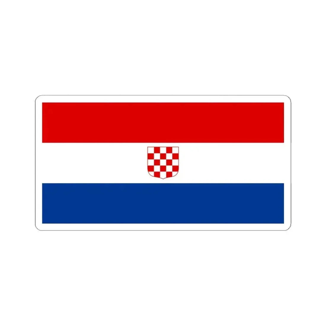 Flag of the Republic of Croatia 1990 (Croatia) STICKER Vinyl Kiss-Cut Decal 4 Inch White - The Sticker Space