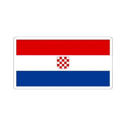 Flag of the Republic of Croatia 1990 (Croatia) STICKER Vinyl Kiss-Cut Decal 4 Inch White - The Sticker Space
