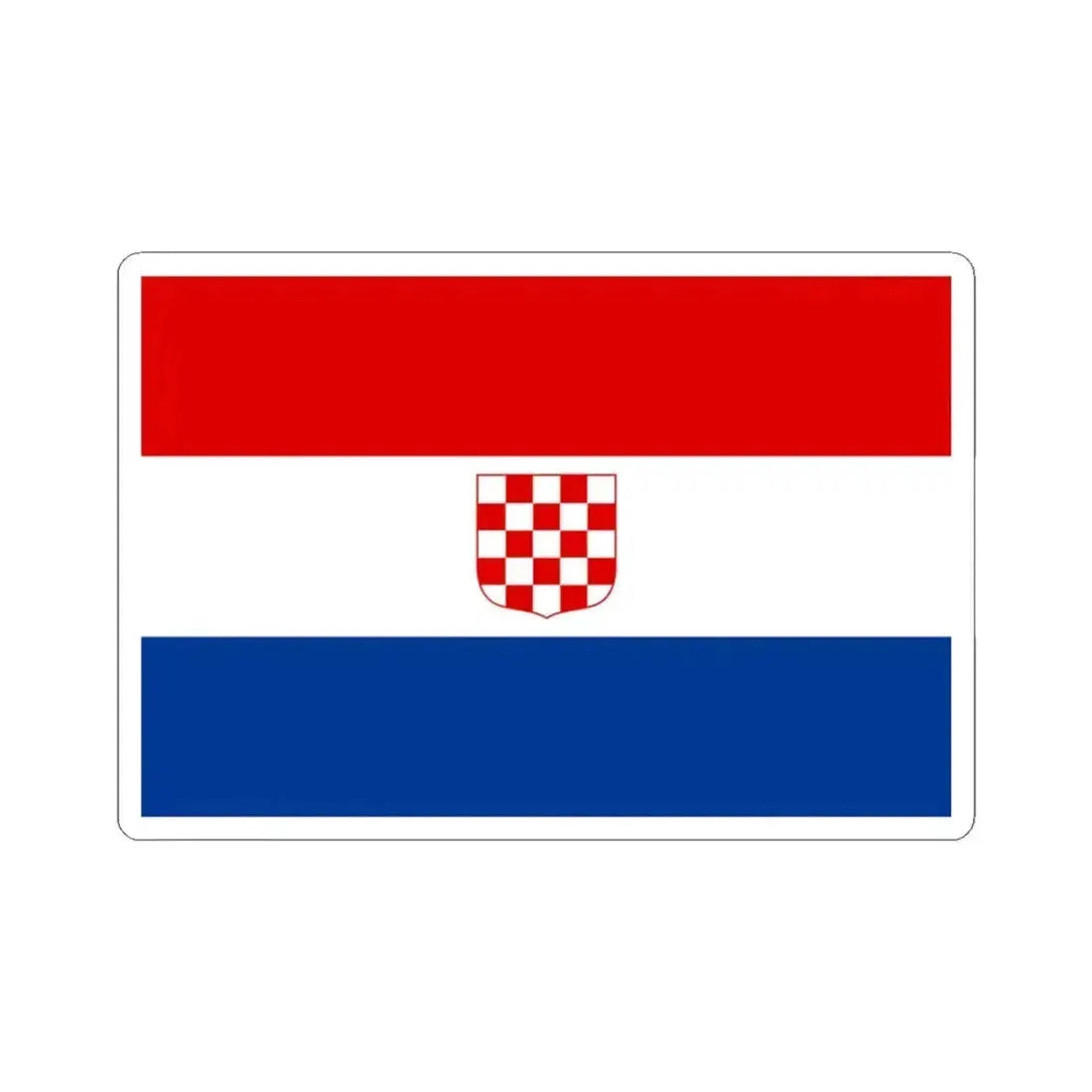 Flag of the Republic of Croatia in 1990 3-2 (Croatia) STICKER Vinyl Kiss-Cut Decal 3 Inch White - The Sticker Space