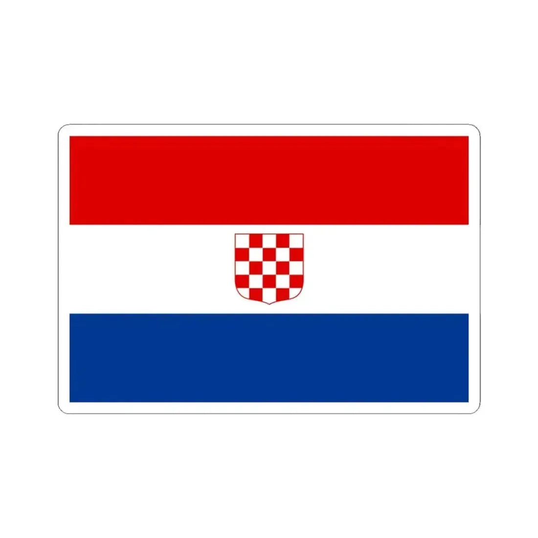 Flag of the Republic of Croatia in 1990 3-2 (Croatia) STICKER Vinyl Kiss-Cut Decal 4 Inch White - The Sticker Space
