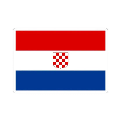 Flag of the Republic of Croatia in 1990 3-2 (Croatia) STICKER Vinyl Kiss-Cut Decal 4 Inch White - The Sticker Space